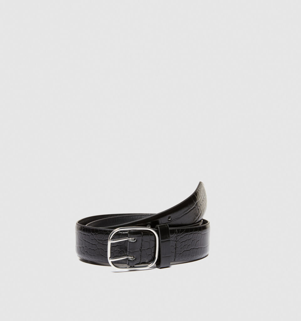 Coconut print belt - women's belts - Black | Sisley image number 2